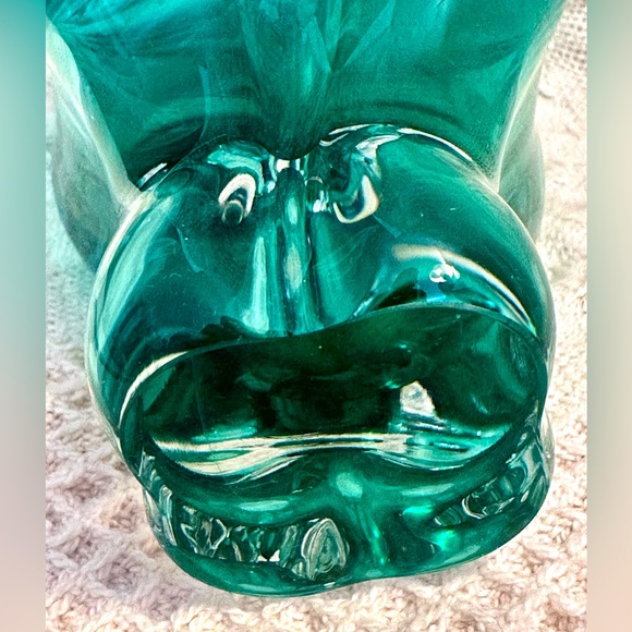 Sklo Union Chribska Glassworks 'Cats Head' Vase by Josef Hospodka Green & Amber - Picture 11 of 16